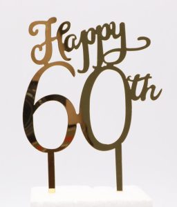 טופר אקרילי לעוגה - יום הולת 60