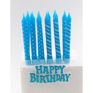 נרות ג'מבו צבע תכלת