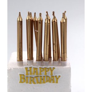 נרות ג'מבו צבע זהב מבריק